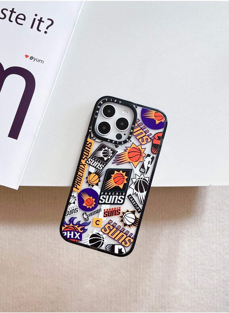 Casetify Apple iPhone 15 Pro Max Case,Phoenix Suns Magnetic Adsorption Phone Case - Semi transparent  - Image 2