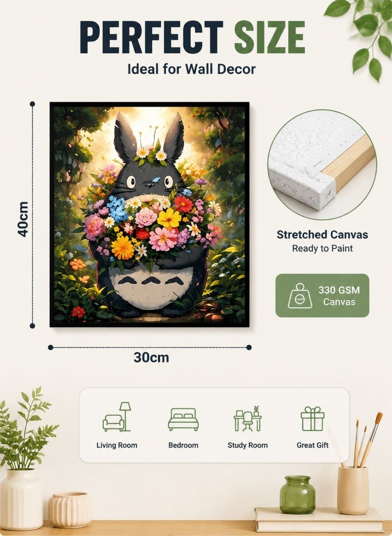 أيدو طقم رسم بالأرقام DIY مقاس 30×40 سم، مجموعة رسم على قماش مع ألوان أكريليك وفرشاة وإطار، هدية فنية إبداعية للكبار والمبتدئين - Image 3