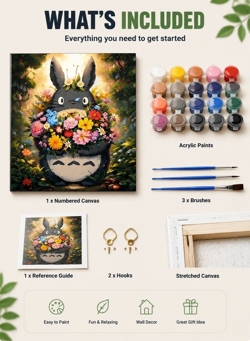 أيدو طقم رسم بالأرقام DIY مقاس 30×40 سم، مجموعة رسم على قماش مع ألوان أكريليك وفرشاة وإطار، هدية فنية إبداعية للكبار والمبتدئين - Image 2