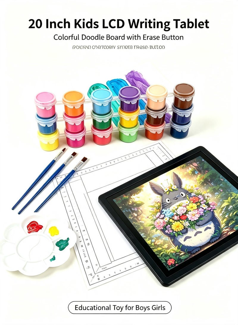 أيدو طقم رسم بالأرقام DIY مقاس 30×40 سم، مجموعة رسم على قماش مع ألوان أكريليك وفرشاة وإطار، هدية فنية إبداعية للكبار والمبتدئين - Image 1