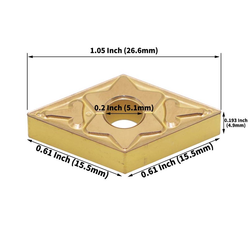 LingGan Indexable Carbide Turning Inserts DNMG 431 Lathe Tool Inserts DNMG150404 TM CVD Chemical Coating, Processing Higher Hardness Steel,Quenched Steel, Has Good Sharpness and Durability. (DNMG431 TM) - Image 5