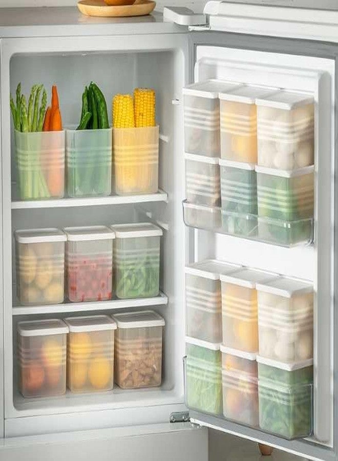 Meteor Fridge Storage Boxes Kitchen Plastic Containers | BPA-Free, Stackable, Transparent Food Organizers for Refrigerator & Kitchen Storage (White Lid) (Pack Of 6) - Image 2