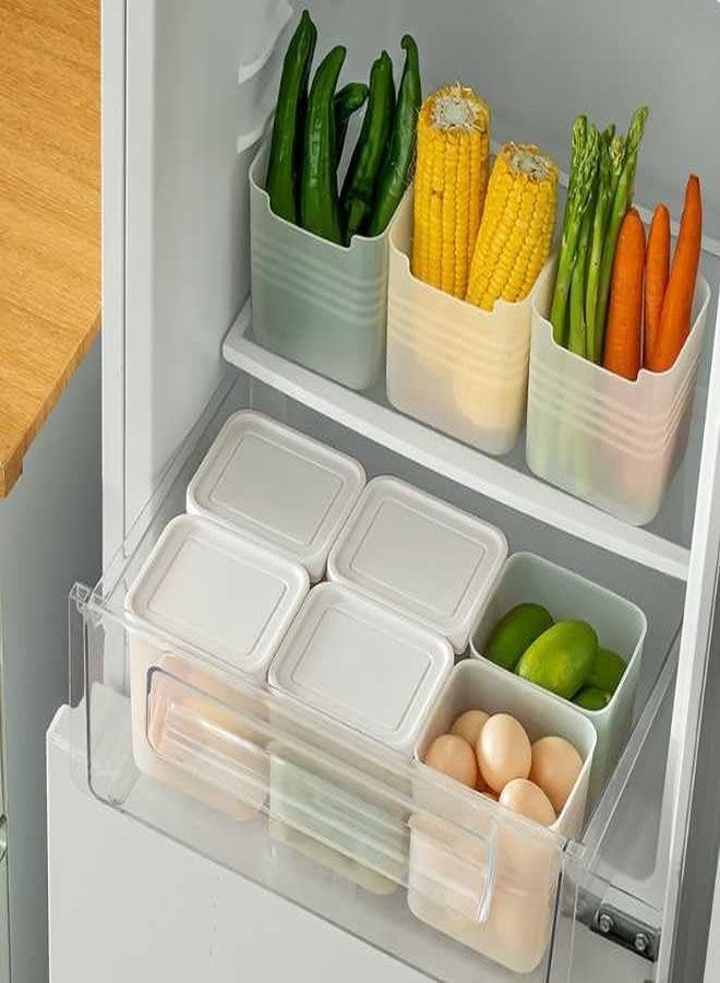 Meteor Fridge Storage Boxes Kitchen Plastic Containers | BPA-Free, Stackable, Transparent Food Organizers for Refrigerator & Kitchen Storage (White Lid) (Pack Of 6) - Image 4