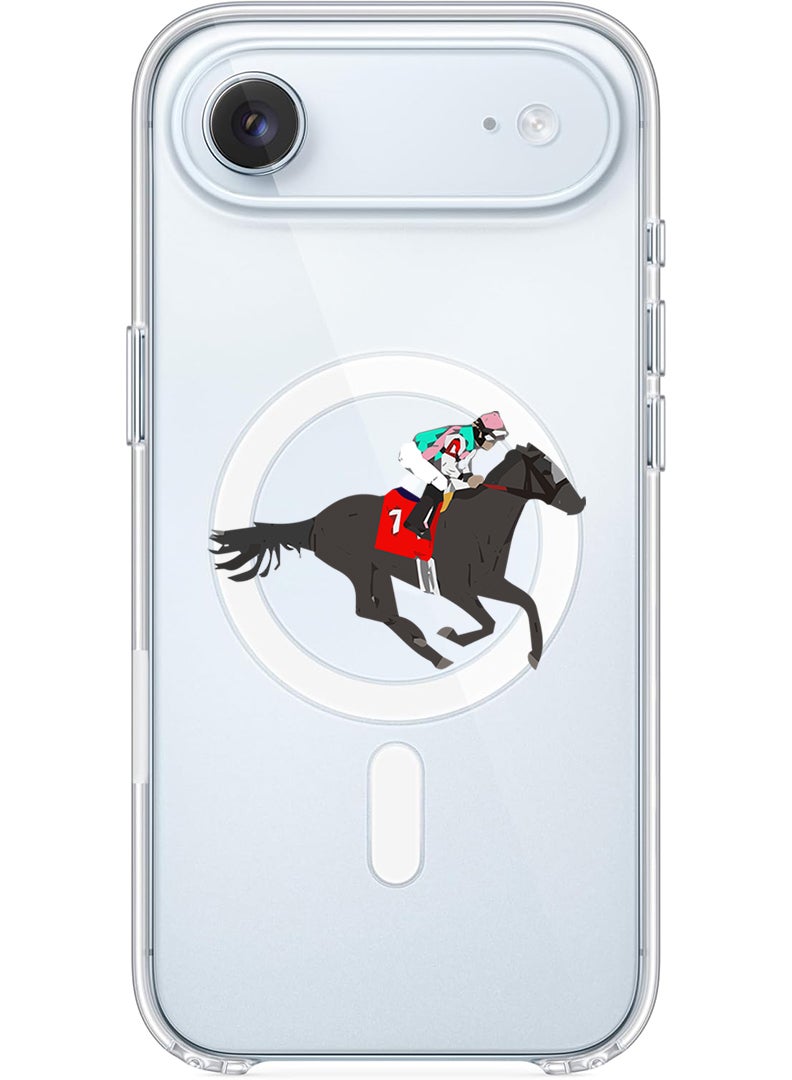 Theodor Magnetic Case for Apple iPhone 17 Air Compatible with MagSafe Wireless Charging, Shockproof Phone Bumper Cover - Horse Riding - Image 1