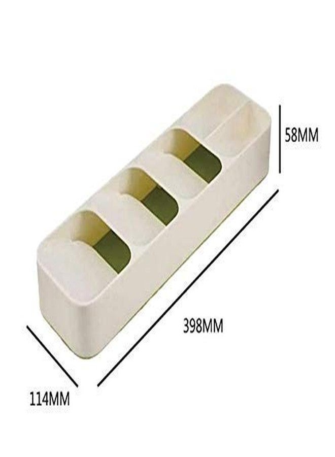 AVIROM Kitchen Drawer Organizer Tray Cutlery Spoon Fork Storage Tableware Holder Rack, 39.8 X 11.4 X 5.8 cm, White - Image 4