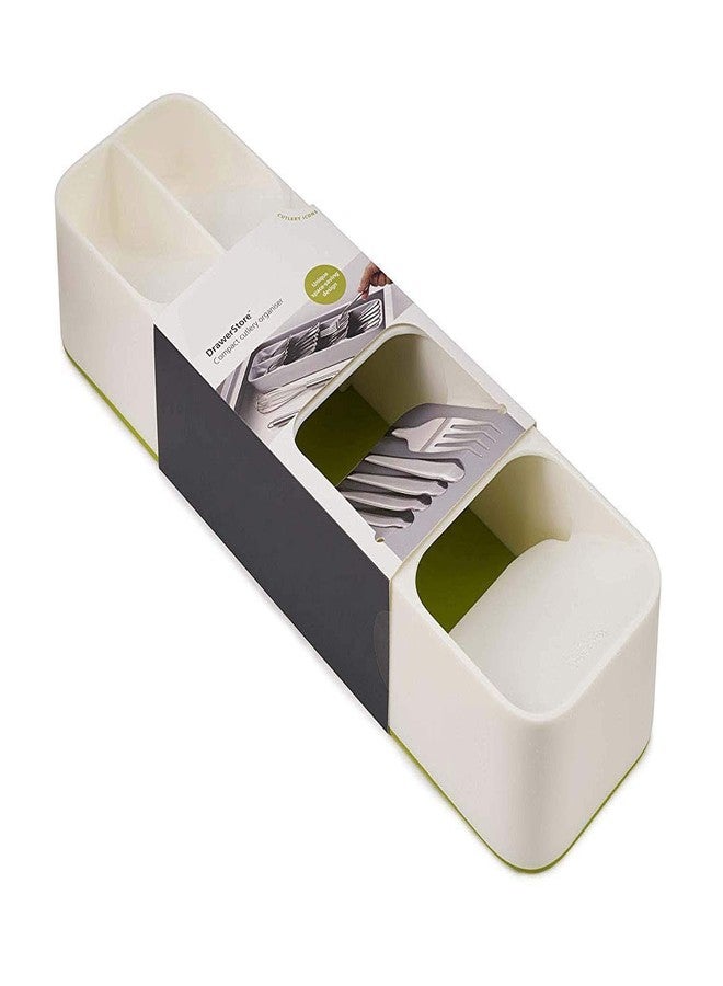 AVIROM Kitchen Drawer Organizer Tray Cutlery Spoon Fork Storage Tableware Holder Rack, 39.8 X 11.4 X 5.8 cm, White - Image 3