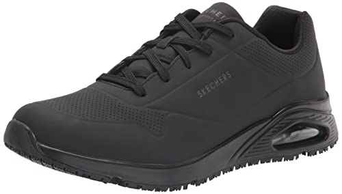 Skechers Men's Work Uno SR Sutal Lace Up Skech AIR 200054 P Food Service Shoe, Black, 10.5 - Image 1