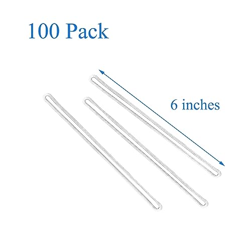 GYBest Best 100-Pack 6'' Clear Plastic Luggage Tag Loops - Image 2