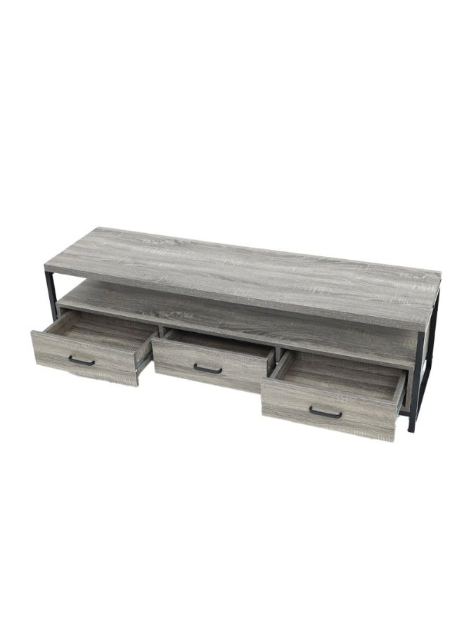 AL Hadaya Mall Wooden TV Table with Modern Design - Grey - 140x40x40 cm - Image 3