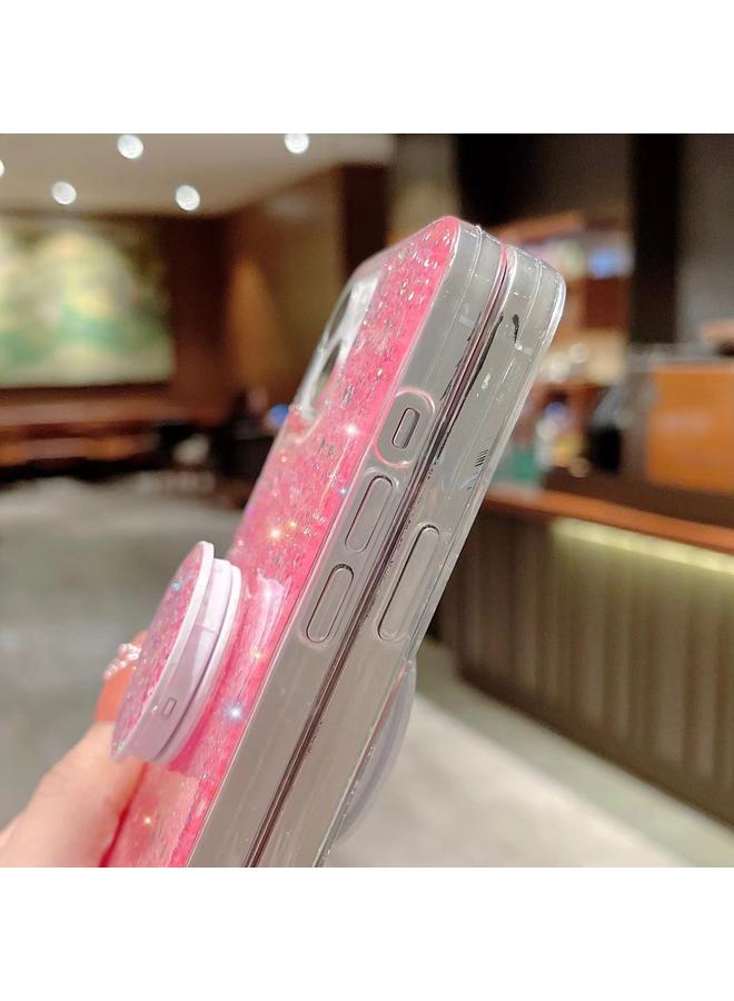 اس-توب جراب لهاتف iPhone 14 مزود بحامل دائري من مادة TPU الإيبوكسي مرصع بالترتر - Image 5