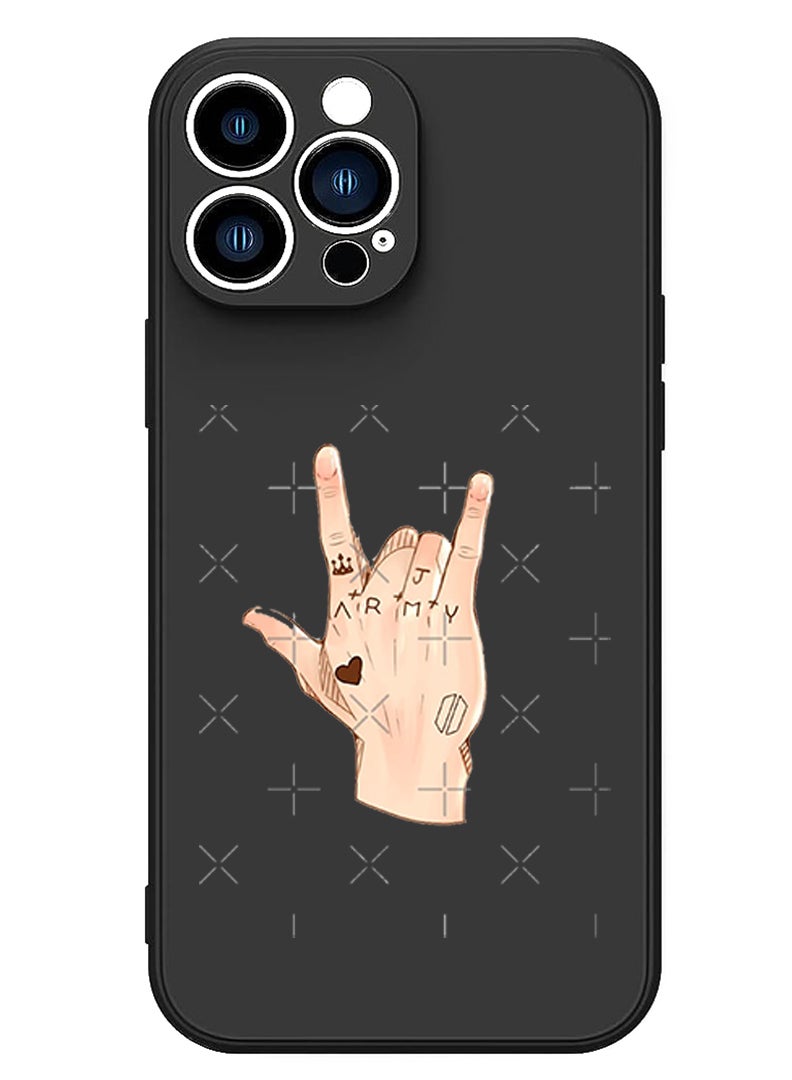 Theodor Protective Slim Fit Case Liquid Silicone Cover with Full Body Protection Anti-Scratch Shockproof Case For iPhone 15 Pro Max Black - Army - Image 1