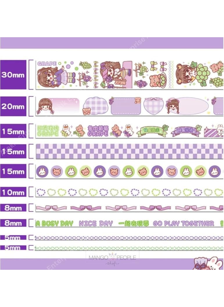 Invite Enterprise Invite Enterprise Washi Tape Set 100 Pcs Designer Decorative Gift Packing Tape Masking Tapes With 20 Pcs Kawaii StickersTweezerPen And Spatula In 3 Layer BoxTapes For Art Craft Purple Color Box  - Image 4
