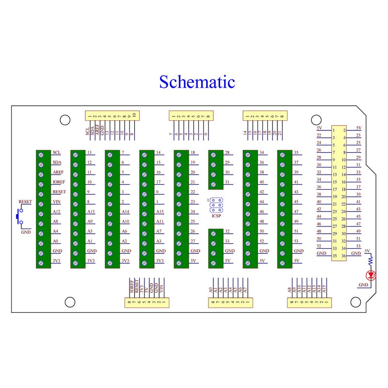 HCDC Screw Terminal Block Breakout Shield Module for Arduino MEGA-2560 R3 - Image 5