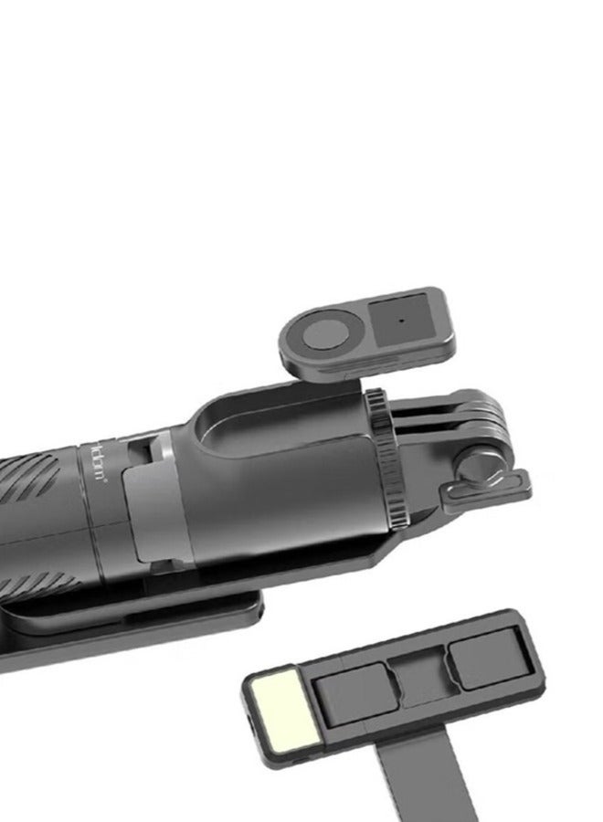 Earldom ET-ZP26 Bluetooth Remote Control Monopod Selfie & Mini Tripod with Fill Light for Live Broadcast, Black - Image 2