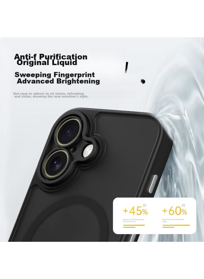 كيكل Keklle غطاء iPhone 16 Plus، غطاء Apple 16 Plus الوقائي، متوافق مع الشحن اللاسلكي، حماية كاملة للعدسة المضادة للسقوط المطفأة، غطاء ذو حواف ناعمة، منتصف الليل الأسود - Image 2