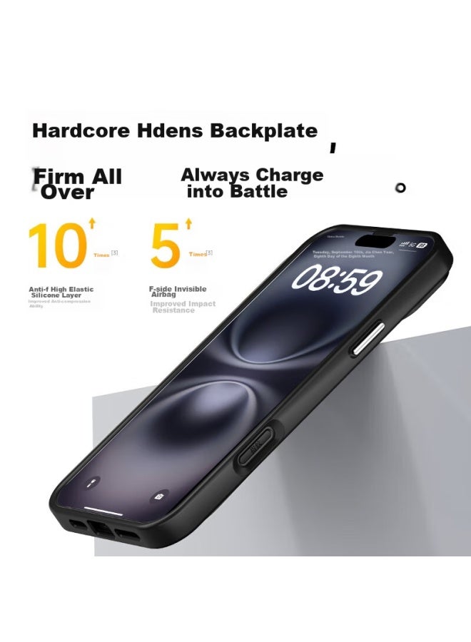 كيكل Keklle غطاء iPhone 16 Plus، غطاء Apple 16 Plus الوقائي، متوافق مع الشحن اللاسلكي، حماية كاملة للعدسة المضادة للسقوط المطفأة، غطاء ذو حواف ناعمة، منتصف الليل الأسود - Image 4