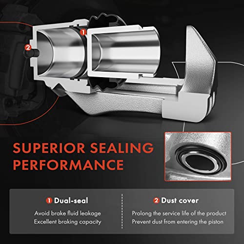 A-Premium Disc Brake Caliper Assembly with Bracket Compatible with Select Nissan Models - Juke 2011-2017, Sentra 2017-2019, L4 1.6L - Front Driver and Passenger Side, 2-PC Set - Image 4