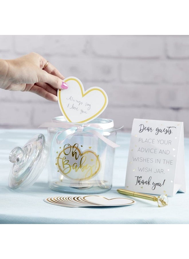 Kate Aspen Iridescent Baby Shower Decorations, Wishes For The Baby Jar with 50 Heart Shaped Advice Cards Guest Book, Iridescent Decor, Oh Baby - pzsku/Z23C5C6EB3EB08C8CA87AZ/45/_/1741329998/3d2e8d25-9a7a-4486-a967-06d15322e61d