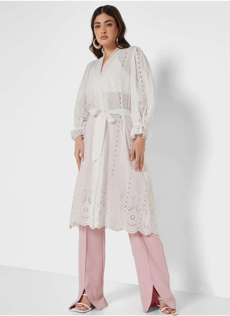 Nocturne Embroidered Belted Kimono