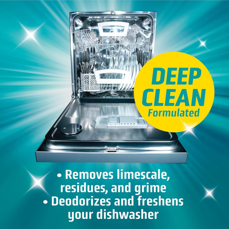 Mighty Clean منظف ومزيل روائح غسالة الصحون 24 عبوة - إمداد لمدة عام من أقراص تنظيف غسالة الصحون العميق، آمنة على الصرف، أقراص تنظيف غسالة الصحون لإزالة الترسبات، تراكم المعادن، والروائح - Image 3