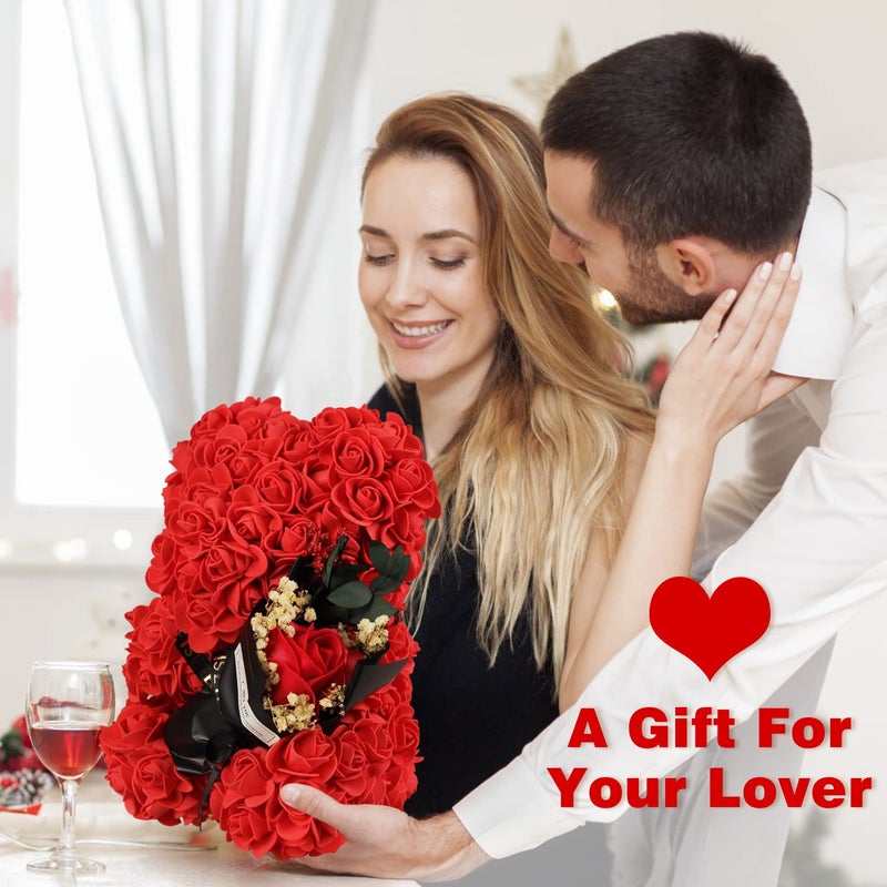 K KYMAKE Mothers Day Mom Gifts for Mom,Flowers Gifts for Women Girlfriend Wife Grandma Friends Sister Her,Artificial Flowers Teddy Bear with Bouquet,Greeting Card,Mother's Day Birthday Valentines - Image 3