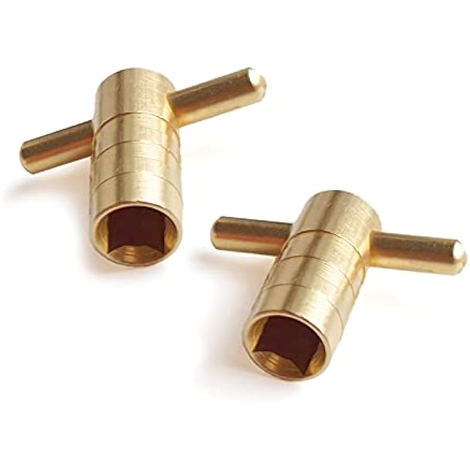 SOLID BRASS RADIATOR KEY - RADIATOR BLEED VENTING KEY - RADIATOR VALVE KEY - VENTING AIR VALVE - PACK OF 2 - GOLD - Image 1