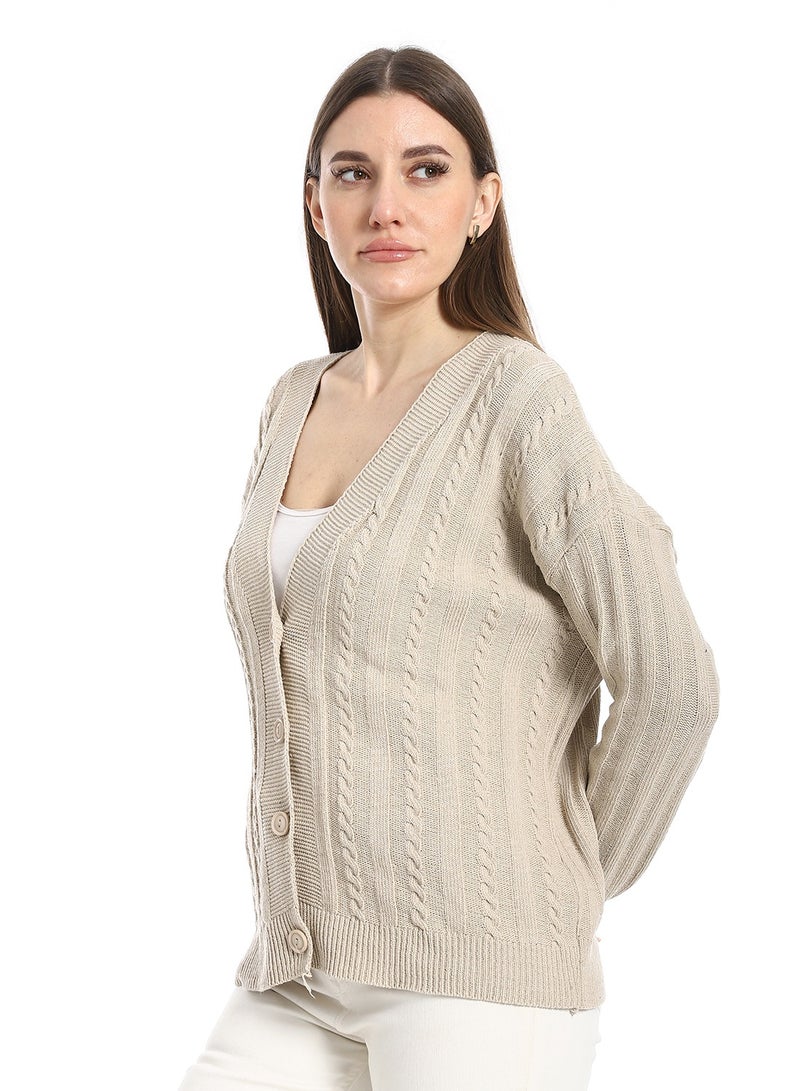 سيزار كارديجان صوف حريمي بزراير من الأمام - Image 3