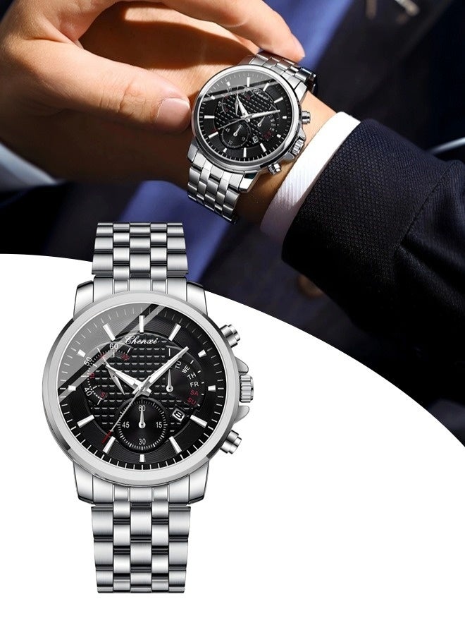 Chenxi Men's Business Waterproof Calendar Watch（Casual steel strap luminous watch, stylish business watch, luxurious watch） - Image 1