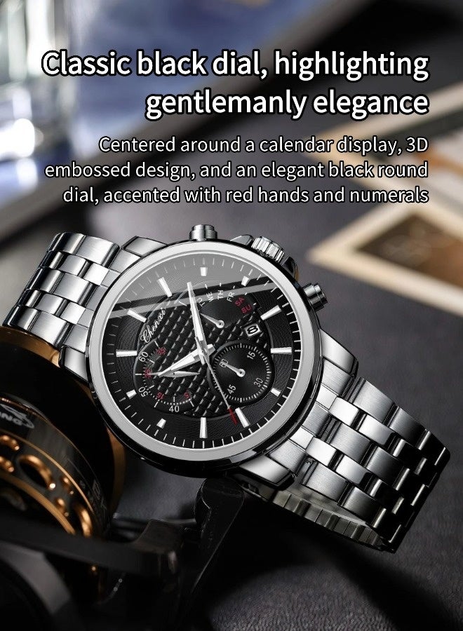Chenxi Men's Business Waterproof Calendar Watch（Casual steel strap luminous watch, stylish business watch, luxurious watch） - Image 2