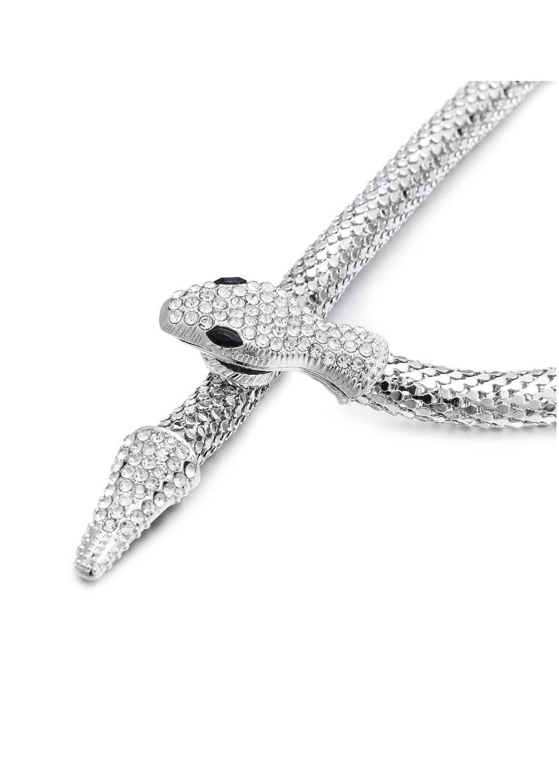 SYOSI SYOSI Bendable Snake Necklace, Adjustable Snake Necklace Multi-Purpose Necklace, Curved Snake Collar Choker for Men Women  - Image 2