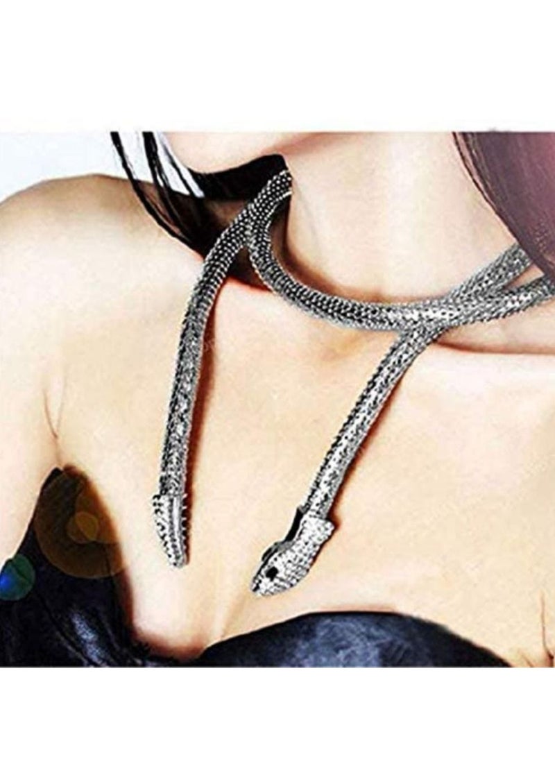 SYOSI SYOSI Bendable Snake Necklace, Adjustable Snake Necklace Multi-Purpose Necklace, Curved Snake Collar Choker for Men Women  - Image 5