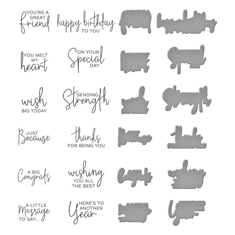 Spellbinders BP-026 A Little Message Sentiments Press Plate & Die Set from BetterPress Collection - Image 4