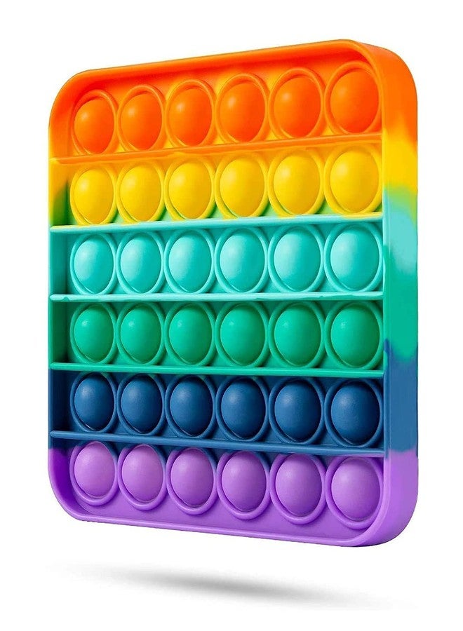PRIMEFAIR ألعاب برايم فير بوب إت لتخفيف التوتر، لعبة بوب إت لتخفيف التوتر، لعبة فقاعات قوس قزح، سيليكون خالٍ من مادة BPA، لعبة فقاعات ضغط لتخفيف التوتر لدى الأطفال المصابين بالتوحد، لعبة حسية (مثمن - مربع) - Image 2