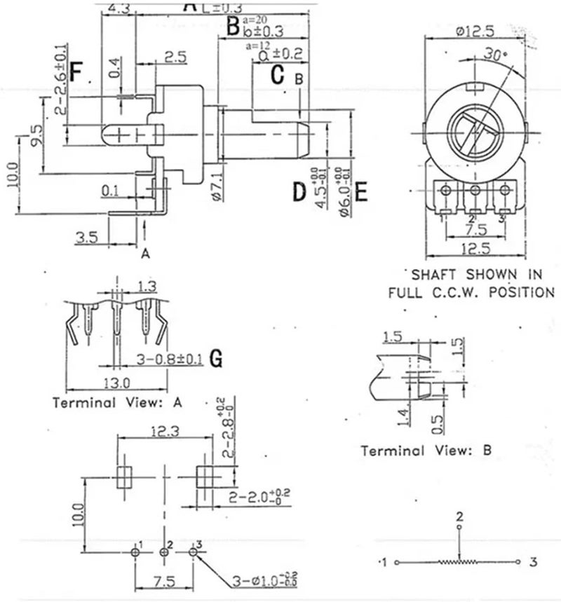 Rotary Potentiometer Single League B50K Axial Length 16mm Amplifier Audio Volume Control 3 Pin 5Pcs - Image 2