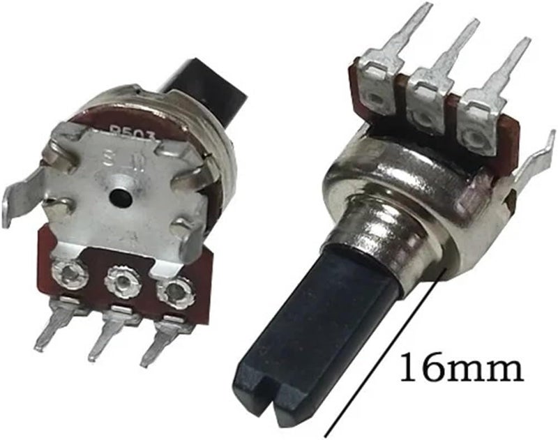 Rotary Potentiometer Single League B50K Axial Length 16mm Amplifier Audio Volume Control 3 Pin 5Pcs - Image 5