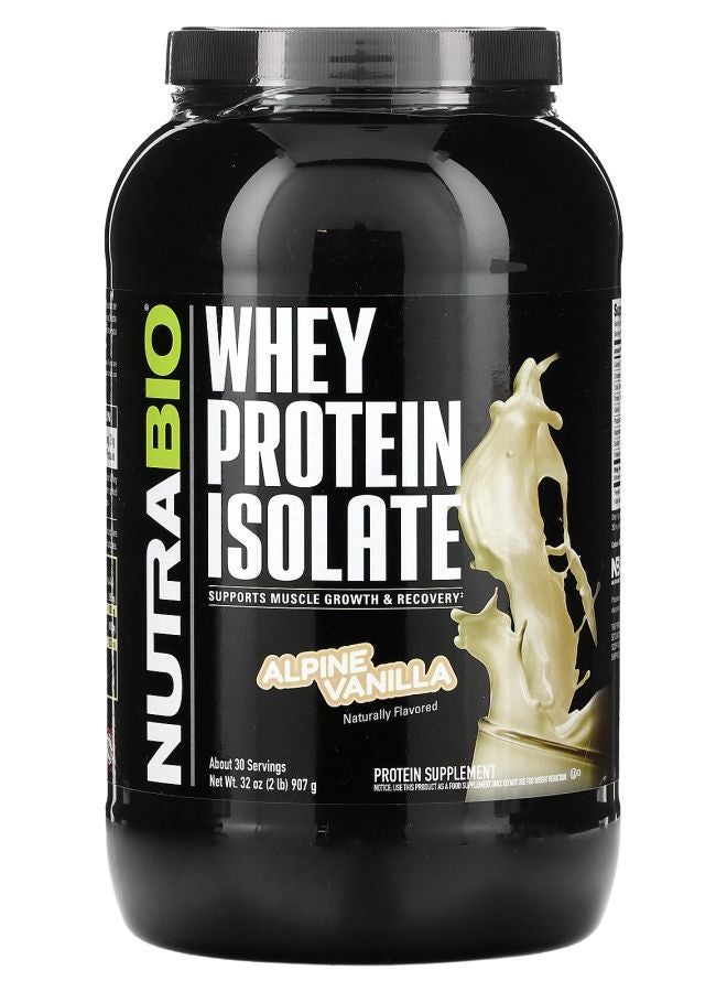 NutraBio Whey Protein Isolate Alpine Vanilla 2 lb (907 g)
