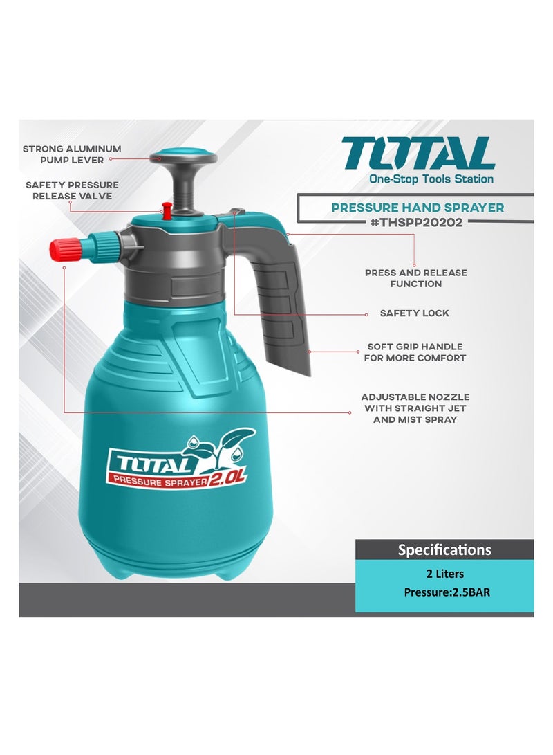 TOTAL Spray Bottle 2L Capacity With 2.5 Bar High Pressure Spray Bottle THSPP20202 - Image 4