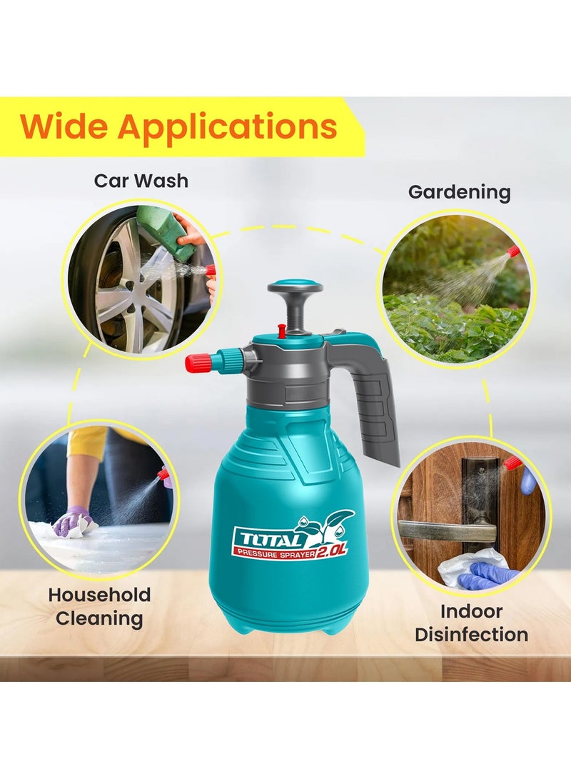 TOTAL Spray Bottle 2L Capacity With 2.5 Bar High Pressure Spray Bottle THSPP20202 - Image 3