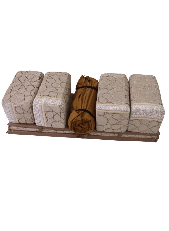 SMART HOME A heritage floor seating set consisting of 9 pieces, suitable for travel, land trips, and the garden. A camping ground mattress set with four perches and 4 chairs, enough for 8 people.  - Image 3
