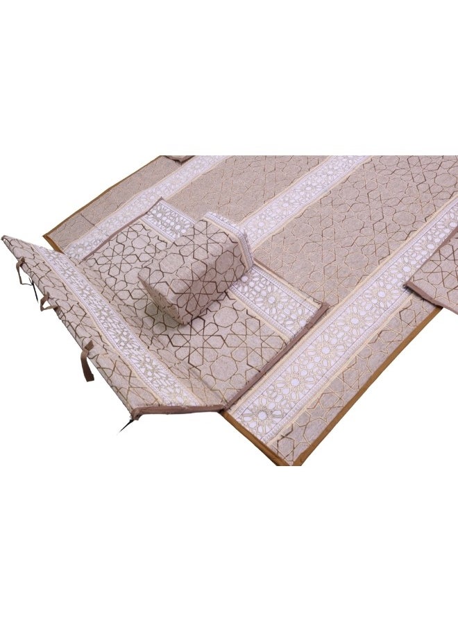 A heritage floor seating set consisting of 9 pieces, suitable for travel, land trips, and the garden. A camping ground mattress set with four perches and 4 chairs, enough for 8 people. - pzsku/Z23C63D1DDAC1467603FFZ/45/_/1711314725/41959e23-2d1e-4ff9-ba88-71610a298ca5