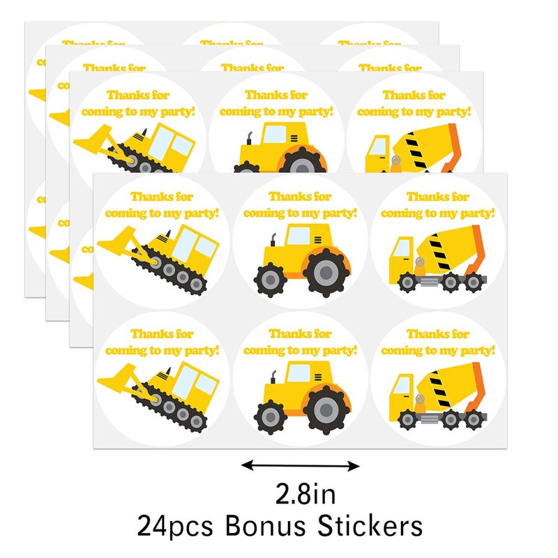 BonBeeDesign Construction Party Favors Candy Bags with Stickers - Construction Goodie Gift Treat Bags - Construction Themed Birthday Party Supplies - Image 3