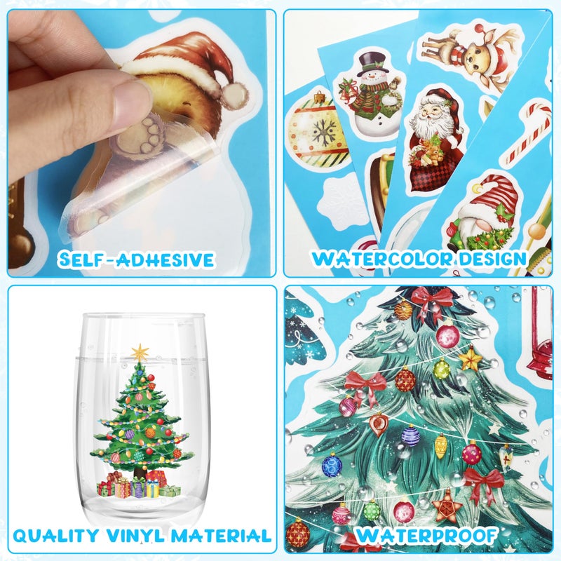 BORAMDO Christmas Gnomes Wall Stickers Decoration 12 Sheets  Christmas Wall Decals Holiday Gnome Decor for Wall  Winter Snowflake Wall Vinyl Stickers for Living Room Bedroom Home Office Decor - Image 3