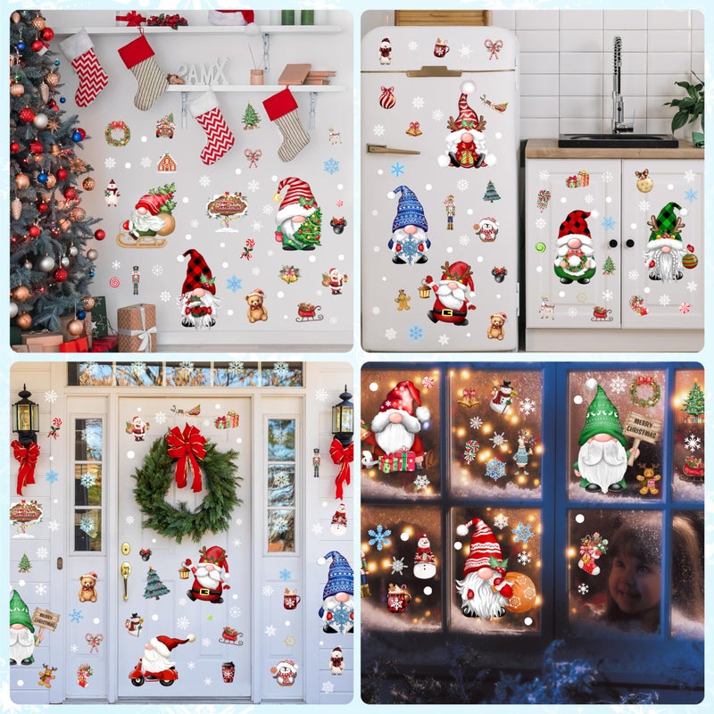 BORAMDO Christmas Gnomes Wall Stickers Decoration 12 Sheets  Christmas Wall Decals Holiday Gnome Decor for Wall  Winter Snowflake Wall Vinyl Stickers for Living Room Bedroom Home Office Decor - Image 4