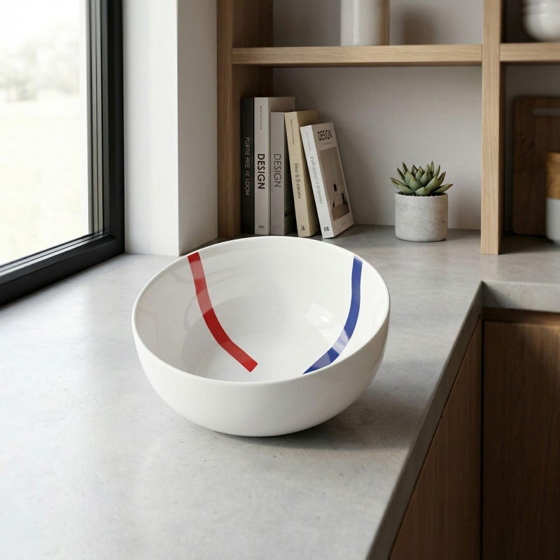 BLACKCARROT Porcelain Large Serving Bowl, 1-Pcs, (Plain, Super White), 1.5 litres, Microwave Safe - Image 5