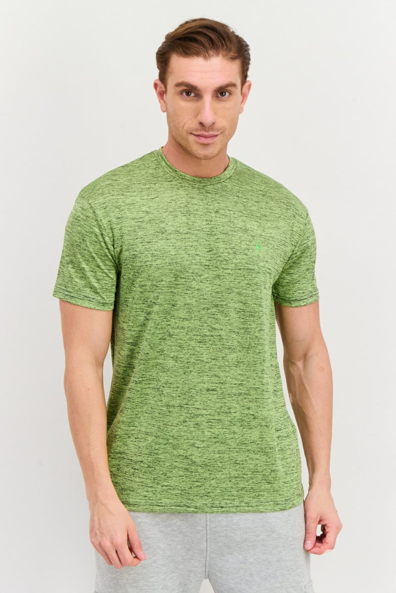 Tailorbyrd Men Round Neck Long Sleeve Embroidered Logo T-Shirts, Green - Image 1