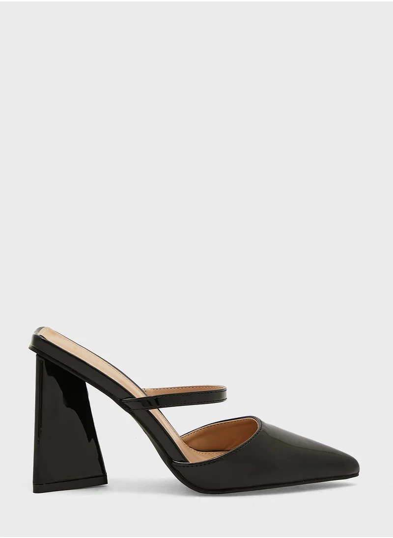 ايلا Chunky Flared Heel Slip On Pump