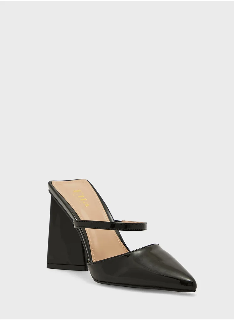 ايلا Chunky Flared Heel Slip On Pump