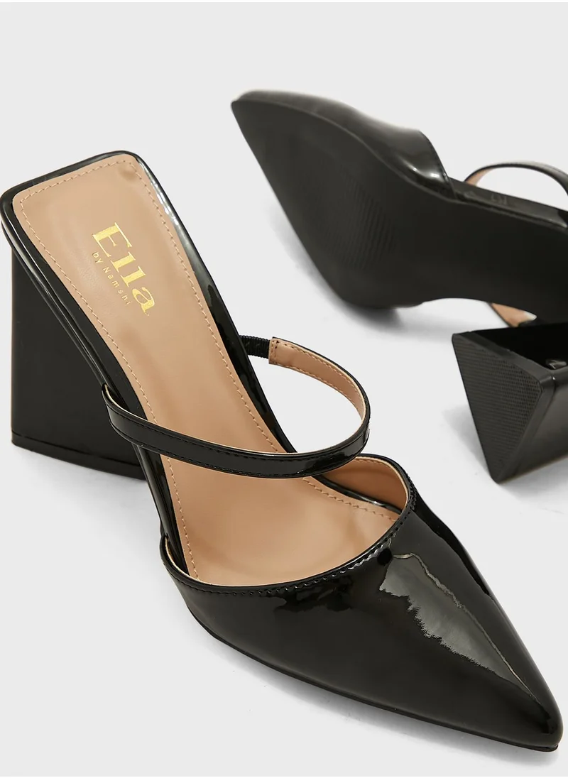 ايلا Chunky Flared Heel Slip On Pump