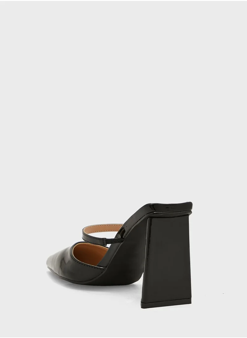 ايلا Chunky Flared Heel Slip On Pump