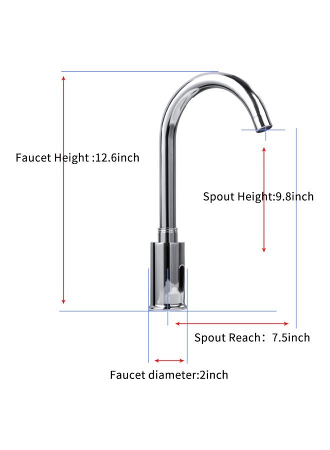 Loquat Automatic Sensor Touchless Faucet Silver 45.6x28.5x9.0centimeter - Image 2